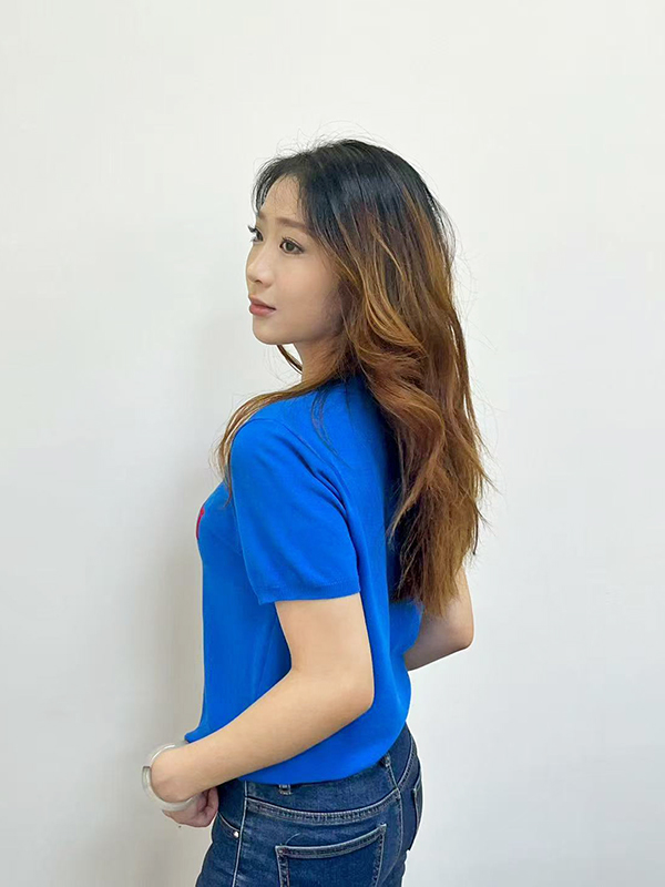 Blue knitted sweater T-shirt