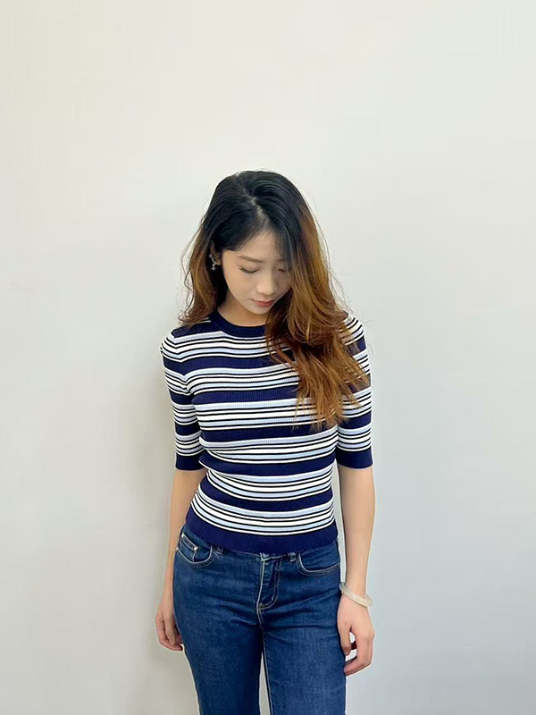 Striped knitted sweater